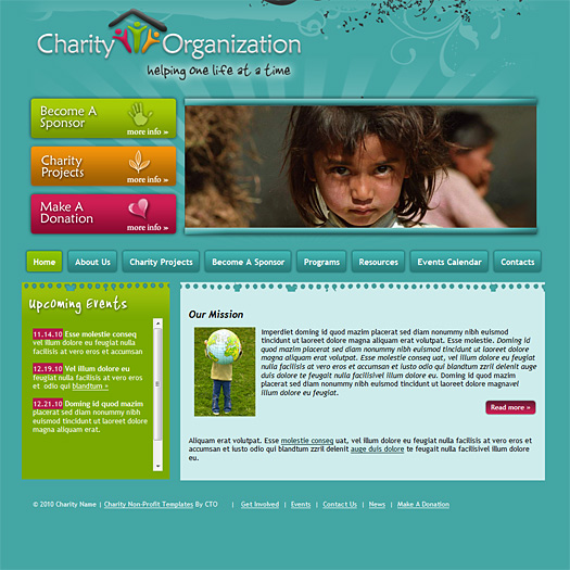 Charitable organization website.