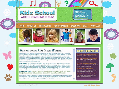 Pre-school website template #235 homepage.