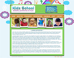 Interior pre-school website page.