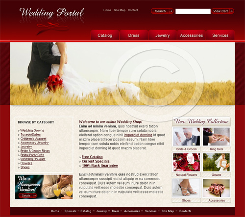 COMES WITH 10 UNIQUE FULLY WEB READY HTML PAGES Wedding 